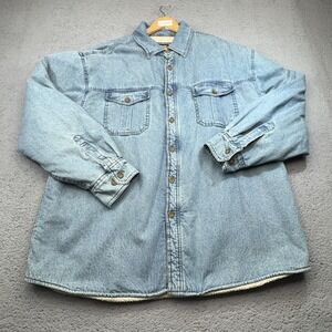 Levis Jacket Mens 2XL Trucker Sherpa Lined Denim Western Button Vintage Style